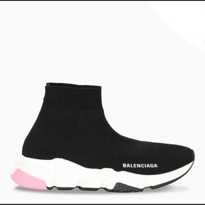 Balenciaga 10 Pink Black Speed Sock Sneakers
